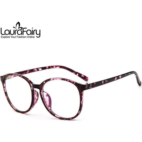 Laura Fairy Fashion Brand Design Spectacles Glasses Frame Women Men Demi Flower Pattern Cateye Optical Eyeglasses Frames 2019