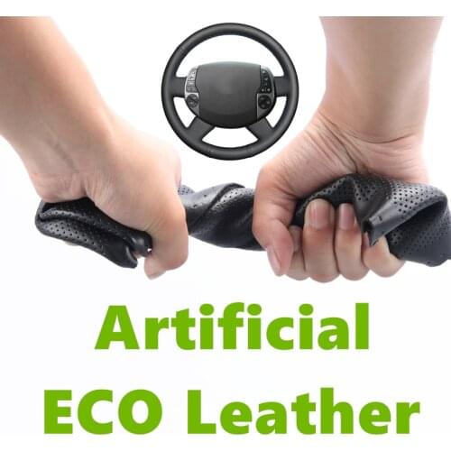 Car Steering Wheel Covers Wrap Hand sewing Black Artificial Leather for Toyota Prius 20(XW20) 2004 2005 2006 2007 2008 2009