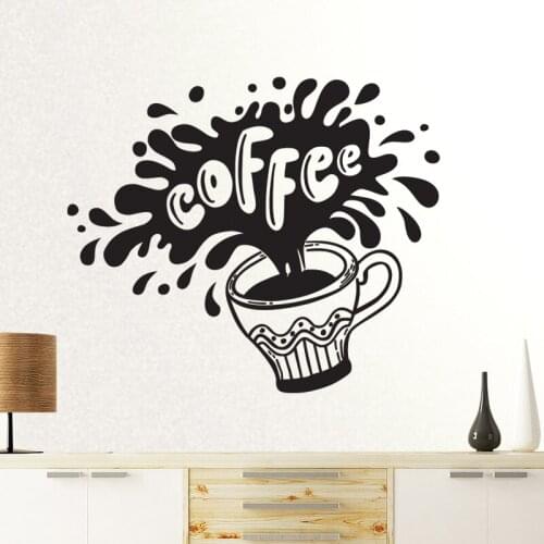 Coffee Shop Sticker Decal Cafe Cup Vinyl Art Wall Decals Decor Mural Decoration Break Coffee Glass Decals CAFE1018