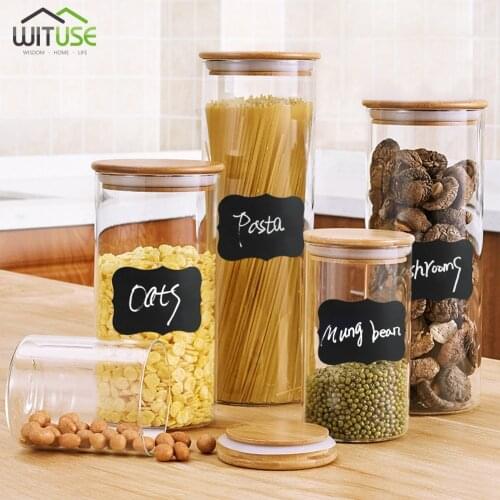 32pcs/lot Waterproof Bottle&Jar Stickers Labels Rewritable Home Kitchen Jars Stickers Blackboard Lables Tags Chalkboard Sticker