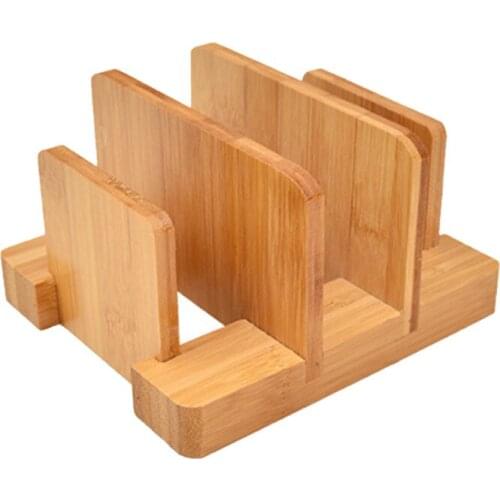 New Multifunctional Bamboo Cutting Board Storage Rack Pot Lids Holder Kitchen Supplies Gadgets for Restaurant and Home