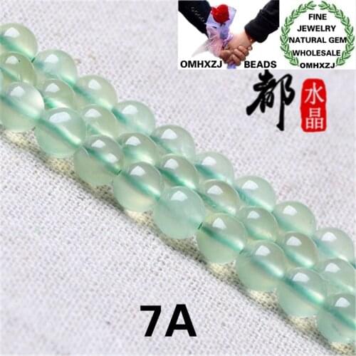 OMHXZJ Wholesale ZB198 2345678 10mm DIY Bracelet Necklace Jewelry Making Accessories Natural Stone Fine 7A Prehnite Round Beads
