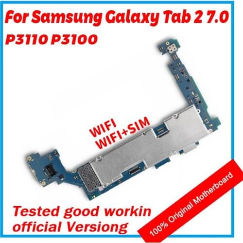 Original For Samsung Galaxy Tab 2 7.0 P3110 P3100 Motherboard 3G&WIFI Unlocked Mainboard Circuits Cable with full chips