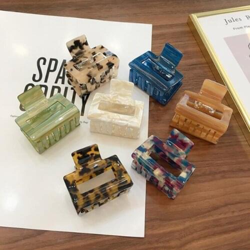 Korean Rectangle Acrylic Marble Hair Claws Cellulose Acetate Hair Clip Hairpins for Women Girls Hair Crab Clamp new