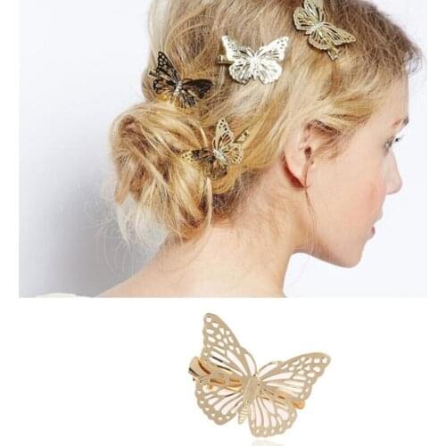 Shuangshuo Golden Butterfly Hair Clip Headband Hair Accessories Headpiece Hairpins Hair Accessories Cute Causual Party Wear Gift