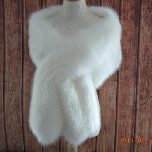 Lady Blinger super long wide faux fox fur wraps faux fur shawl bride warm pashmina winter manmad fur collar bridal cape