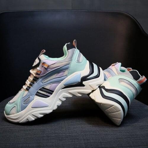 Autumn Sports Sneakers for Women Chunky Wedge Platform Lace Up Woman Casual Shoes Running Walking