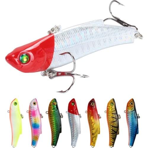 1 PCS VIB Fishing Lure lead inside Hard Bait 7 cm/18g Diving Swivel Bait winter Sea Fishing Tackle Rattling and vib for winter