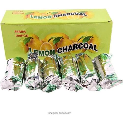 100pcs/box Lemon Flavored Shisha Hookah Charcoal Quick-lighting Burning Carbon Even Lasting Long Flavored Less Jy23 21 Dropship