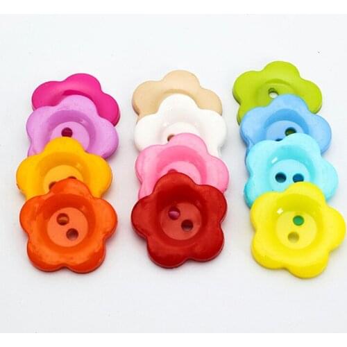 1000pcs Mixed 16mm Plum Flower Buttons Plastic Flatback Sewing 2 Holes Accessories Embellishments Scrapbooking