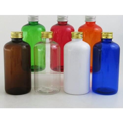 24 x 220ml Amber White Blue Green Red Orange Clear Large Lotions Cream Plastic Cosmetic Bottle with Aluminum lid Hole Seal