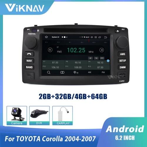 2 din car multimedia player For Toyota Corolla EX 2001-2006 android 10 auto radio stereo GPS navigation DVD player 2din