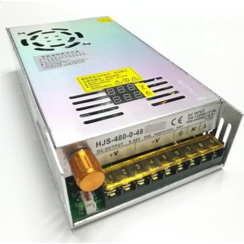 0-48V 10A 480W Adjustable Voltage DC Switching Mode Power Supply with Voltage Current Digital Display