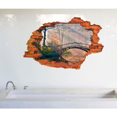 Scenery stickers Home decoration wallpaper Home Decorations Small bridges wall poster Bedroom room