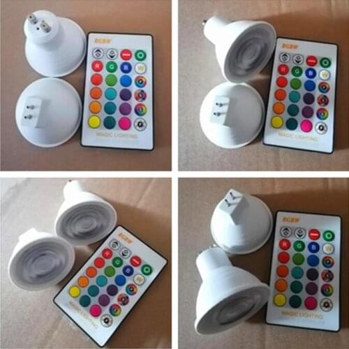 Dimmable Ampoule Led Gu10 E27 110V 220V Spotlight Bulb 8W RGBW Lampadine Led Light Bulbs 16 Colors Remote Controller for Home