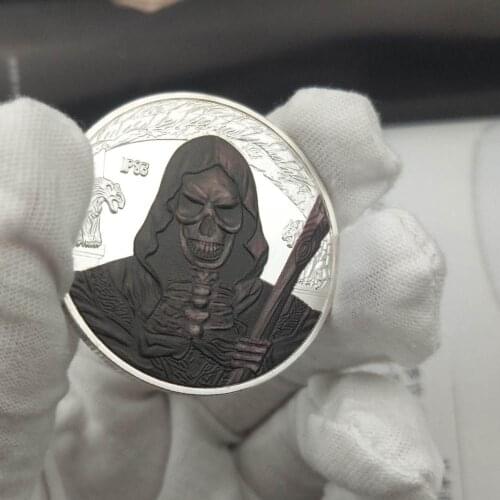 Halloween Silver Plated Coin Soul Reaper Commemorative Souvenir Coins Festival Gift drop shipping