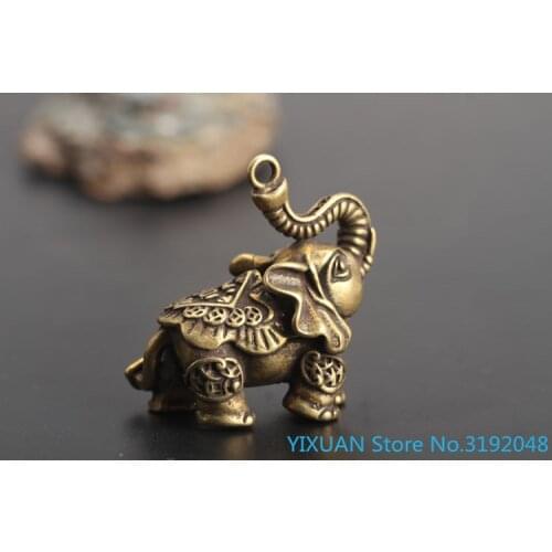 Elefante bronce hecho a mano objetos antiguos ornamentos colección colgante