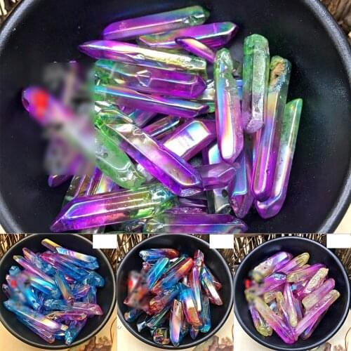 Aura Quartz Crystal Natural Healing Points Gem Angel Crystals Lemurian Point 1PCS 3-6CM