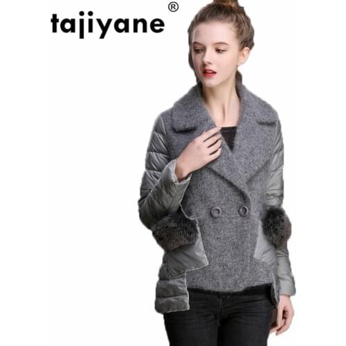 Pocket Fur Fox Autumn Winter Jacket Women Clothes 2021 Korean Vintage Short White Duck Down Coats Manteau Femme Hiver ZT1534