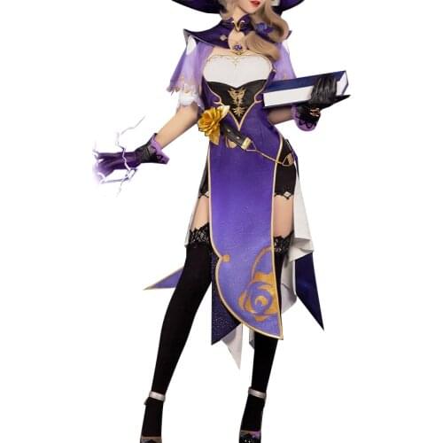 Hot !!! 2021 New Year Game Genshin Impact Cos Mond librarian Lisa Gorgeous Outfit For Female X