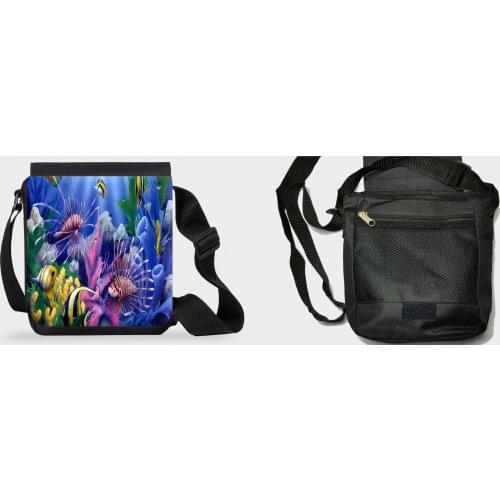 MERCHANDMANIA small shoulder bag under the sea fish and corals bag fanny pack Zipper fashion personalized gift offer