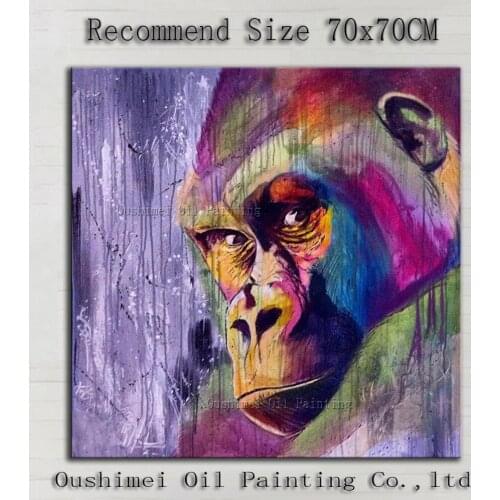 Master Artist 100%Handmade High Quality Modern Abstract Orangutan Oil Painting On Canvas Chimpanzee Oil Painting For Living Room