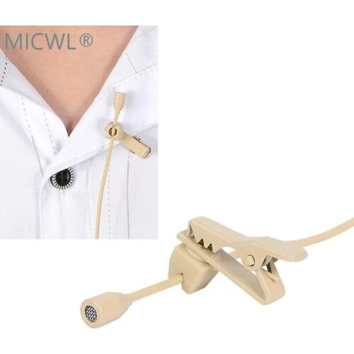 Miniature Hidden Condenser Tie Lapel Lavalier Microphone For Audio-Technica Hirose 4Pin Plug Skin Black