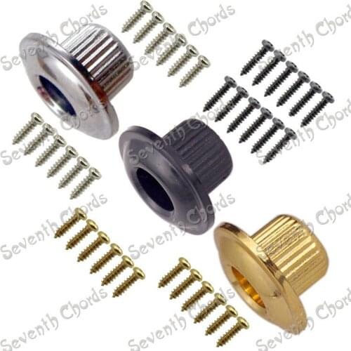 A Set of 6 Pcs Semiclosed Guitar Tuning Pegs Tuners Machine Heads Plastic Ferrules Bushing and 12 Pcs Mounting Screws - 3Colors