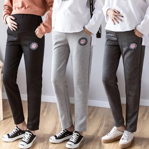 2019 spring new maternity dress large size pigs pokes sports pants stomach lift pants pregnant women trousers pregnancy pants