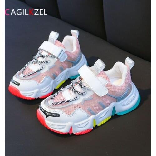 CAGILKZEL Autumn Rainbow Kids Sports Shoes for Girls Sneakers Breathable Mesh Casual Children Shoes Girls Sneakers Boys Shoes