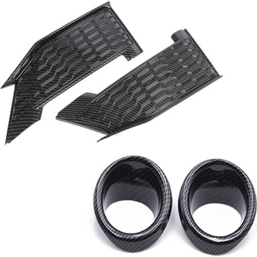 Fit for Honda Civic 2019-2020 Front Fog Lights Honeycomb Cover Ring Trim Front Fog Lamp Circle