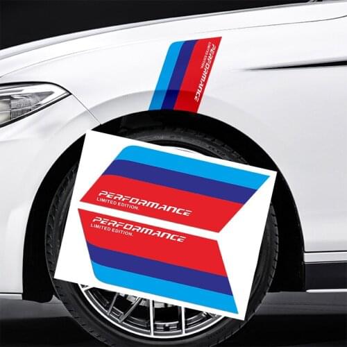 2pcs Car Styling Stripes Car Sticker Tricolor Body Sticker for ALL BMW Models X1 X3 X5 X6 1 3 5 6 7 Series Car Accessories