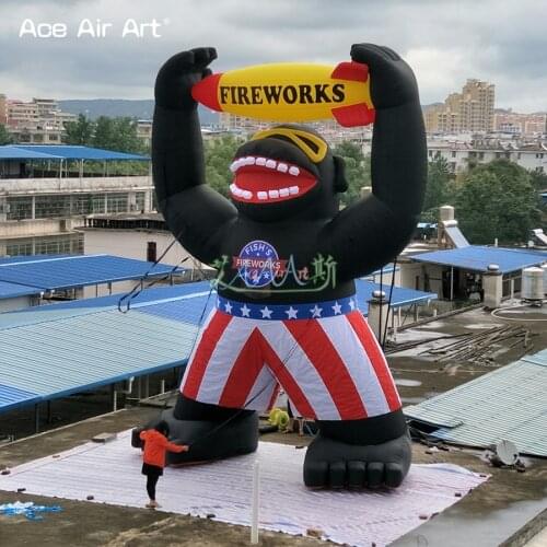 8 m H Giant inflatable gorilla fireworks rocket fire arrow replica huge with banne for Advertising