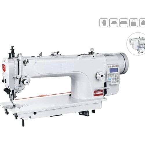 Industrial Single needle top and bottom feed lock stitch flat bed medium heavy sewing machine direct drive integrated