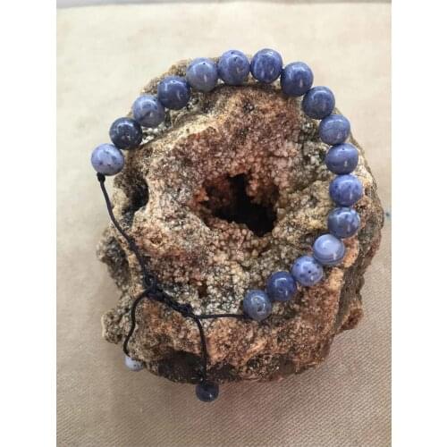 Natural Blue Sodalite Stone Adjustable Female-Male Bracelet