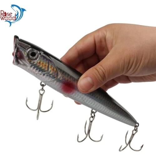 RoseWood Topwater Popper Fishing Lures 165mm/65g Hard Baits Saltwater Wobblers Seabass Trout Pesca Fishing Tackle For Tuna