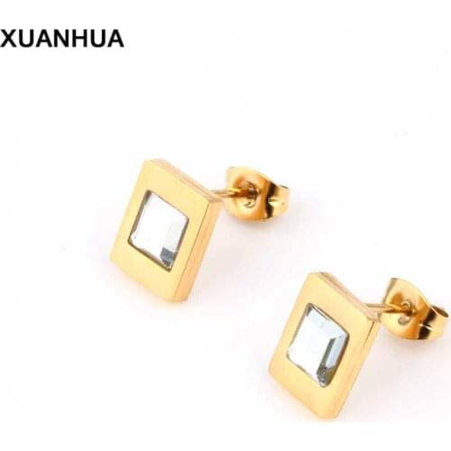 XUANHUA Wholesale Stainless steel Earings Fashion Jewelry Stud Earrings For Women Jewelry Brincos Accessories Earrings 2019