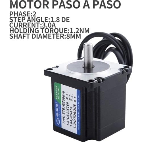 57mm Nema 23 Stepper motor 56 mm body length 1.2 N.m torque from China low price 315Oz-in Nema23 for CNC Router