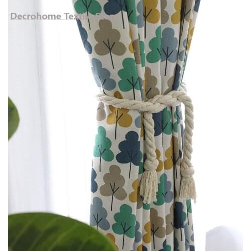 Curtain Simple American Country Polyester Cotton Printing Rural Style Curtain Fabric, Suitable for Bedroom Living Room Kitchen