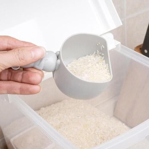 Cute Kitchen Plastic Mouse Shape Rice Measuring Cup Water Spoon Cereal Rice Shovel Scoop Creative Home Kitchen Gadgets Tools
