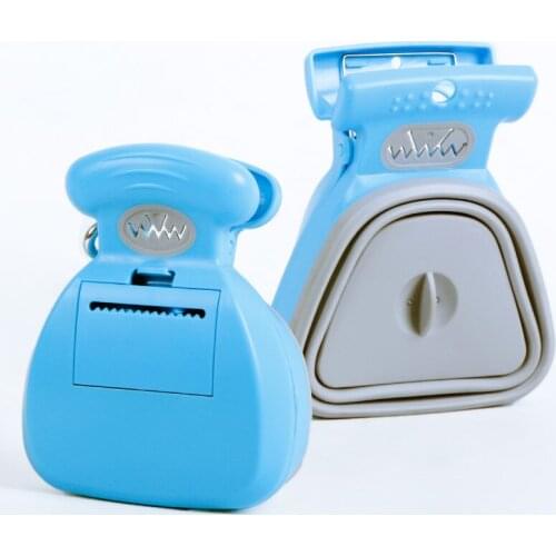 Dog Pet Shovel Travel Foldable Poop Collector with 1 Roll Decomposable Bags Poop Scoop Clean Pick Up Excreta Cleaner Pet Product