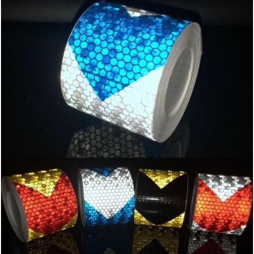 50mmx1m Reflective Warning Tape Self Adhesive Sticker Arrow Printing for Car& Motorcycle
