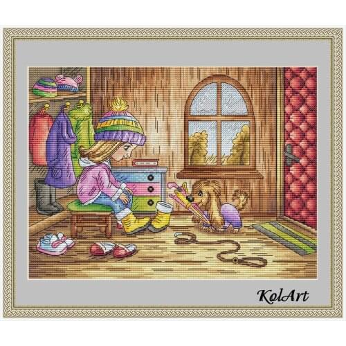 Top MM Mouse avatar Counted Cross Stitch Kit Cross stitch RS cotton with cross stitch TLittle Girls and Dogs
