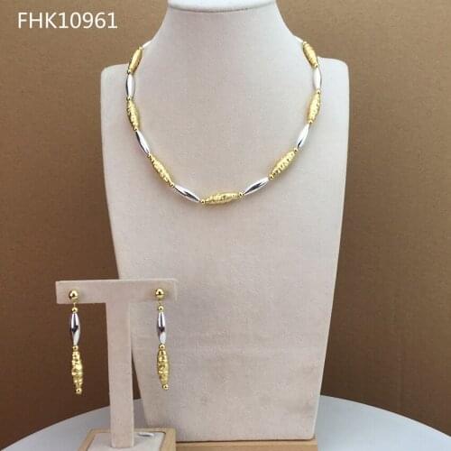 Yuminglai Dubai Costume Jewelry Simple Jewelry Sets Necklace and Earrings FHK10961