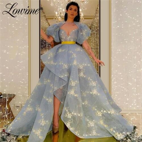 Blue Party Celebrity Dresses Dubai Design With Jacket Evening Gown 2020 New Arrival Special Red Carpet Woman Party Night Dresses