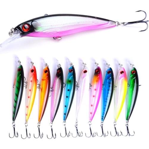 1Pcs Minnow Fishing Lure Hard Plastic Bait 11cm 13.4g 3D Eyes Artificial Lures Bass Pike Wobbler for Sea Fishing Hooks Crankbait