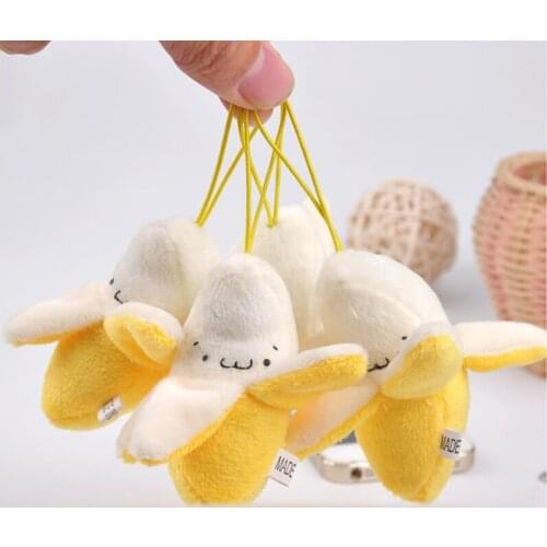 10PCS Mini 8CM New Banana Plush Stuffed Toys Small Phone Strap Pendant Charm BAG Keychain Doll Weddng Bouquet
