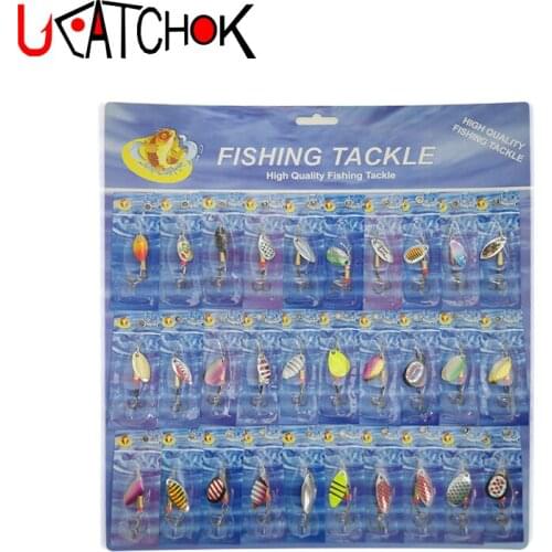 30pcs/set Combo R30 version of metal spoon spinner hard rotate Sequin trout fishing lure bait gear fishing accessories tackle