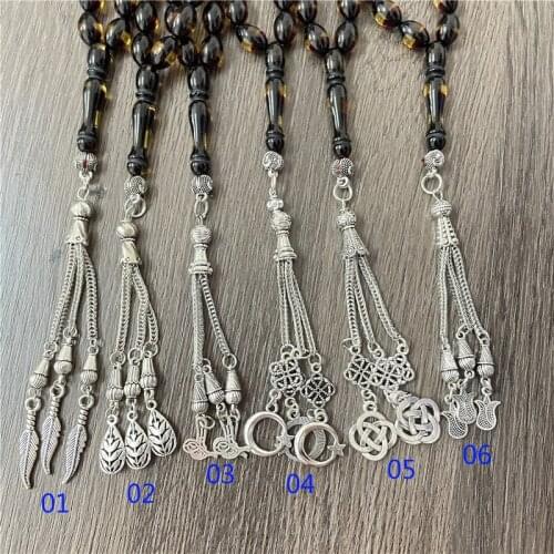 JunKang 8*12mm Bracelet Tricolor Transparent Beads 33 Muslim Islamic Men Women Meditation and Prayer