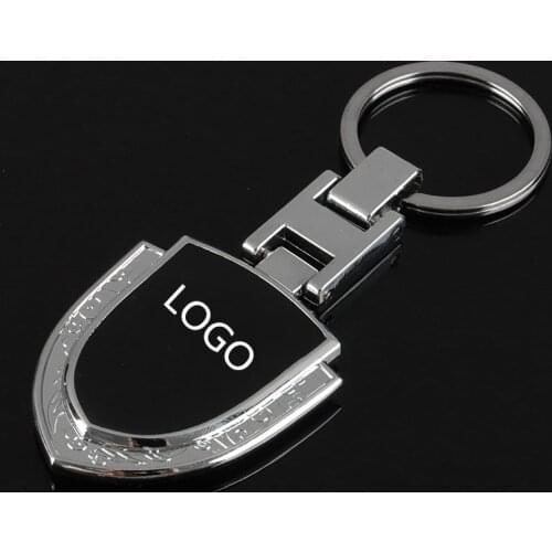 10pcs/lot Znic Alloy Car Logo Keychain Keyring Chrome Silver Metal Car Logo Key Chain Ring Key Holder for Opel Renault Kia etc